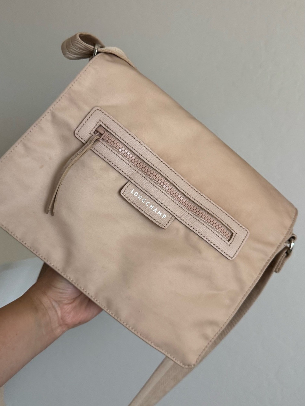 Longchamp Le Pliage Neo Champagne Flap Messenger Crossbody/ Shoulder Bag